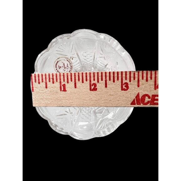 PAIR Candlestick Holders 24% Lead Crystal 3.5 x 2 in West Germany Christmas GIFT - Picture 5 of 6